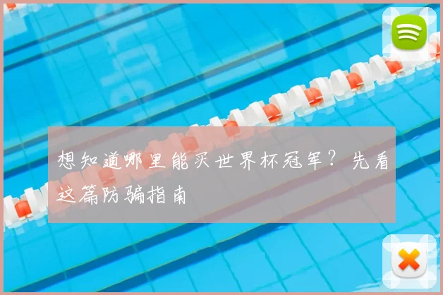 想知道哪里能买世界杯冠军？先看这篇防骗指南